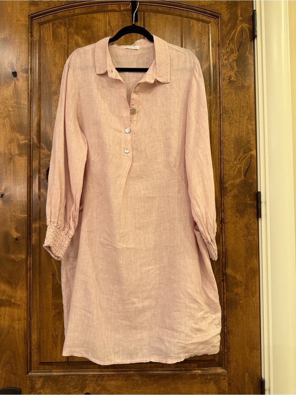 Pink Linen Dress with pockets